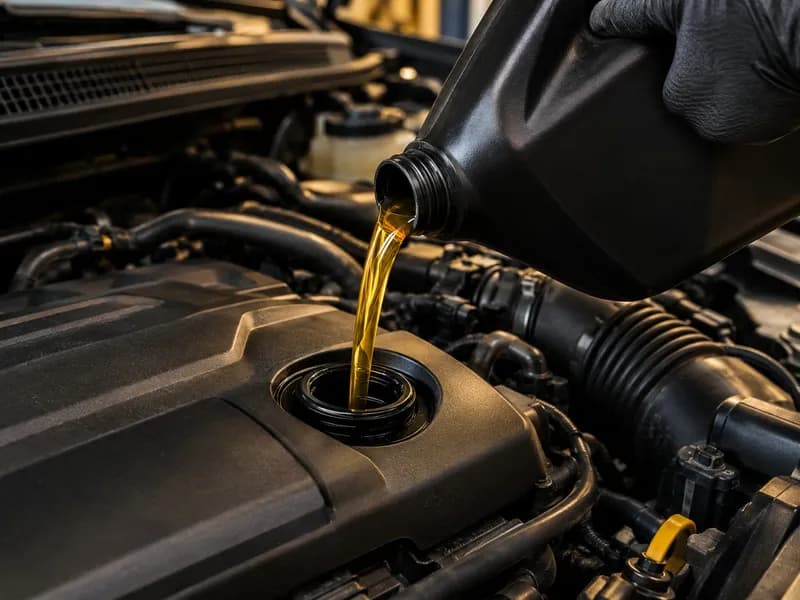 Óleo novo a ser deitado num motor
